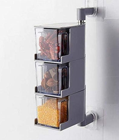 3 Layers Sticking Rotary Seasoning Kitchen Organizor - Zambeel