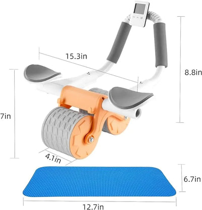 Automatic Rebound Ab Abdominal Belly Exercise Roller with Elbow Support and Timer